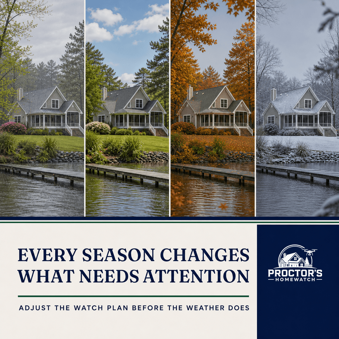 Every season changes what needs attention social media post for Proctor's HomeWatch